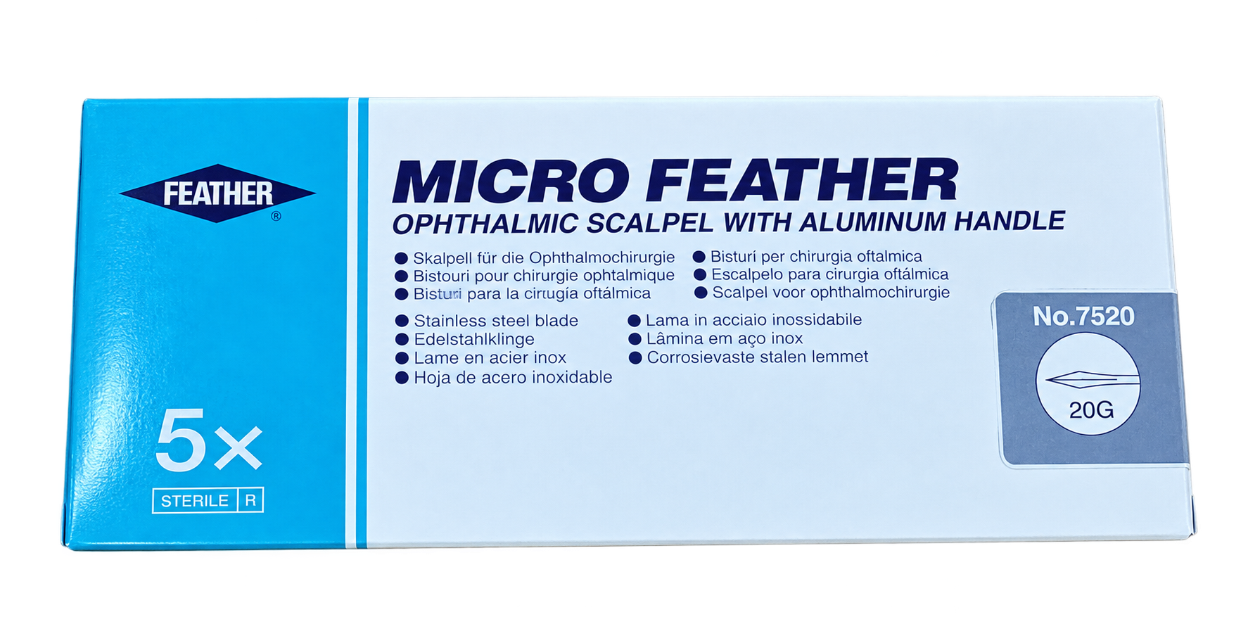 Micro Feather 7520 — alüminium tutacaqlı skalpel, 20G